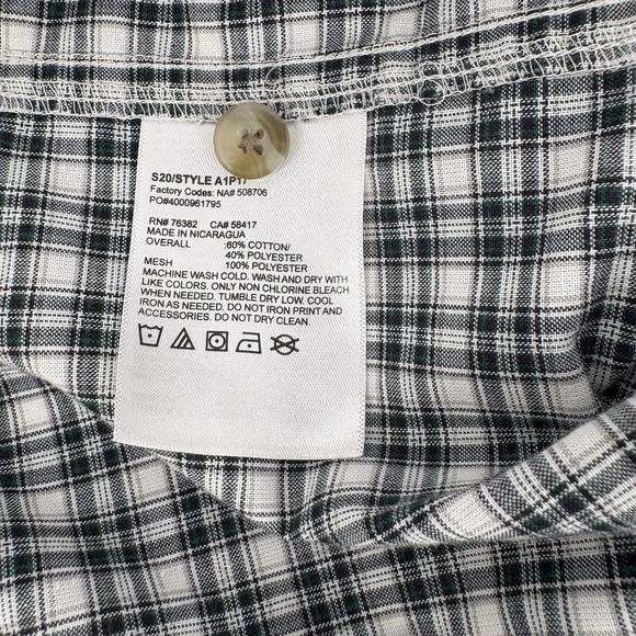 Timberland Pro Flex Black Plaid SS Shirt Men's Med - Picture 7 of 8